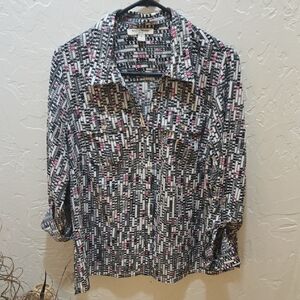 Studio Works Geometric Button Down Shirt